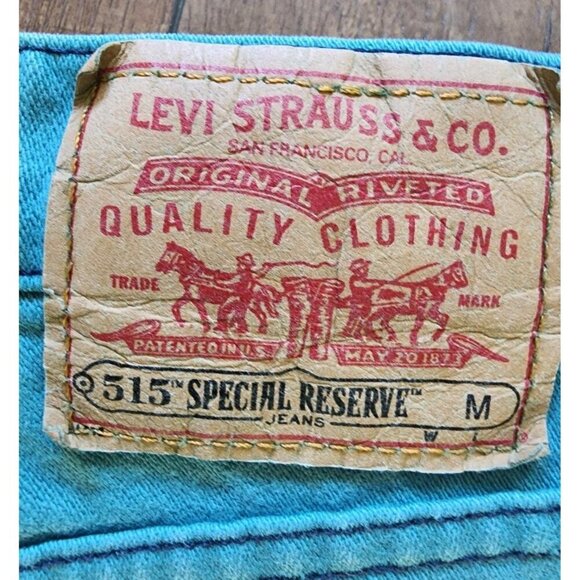 Vintage Y2K 90s Levi's 515 Special Reserve Relaxed Fit Tapered Leg‎ Teal Green - Picture 7 of 9